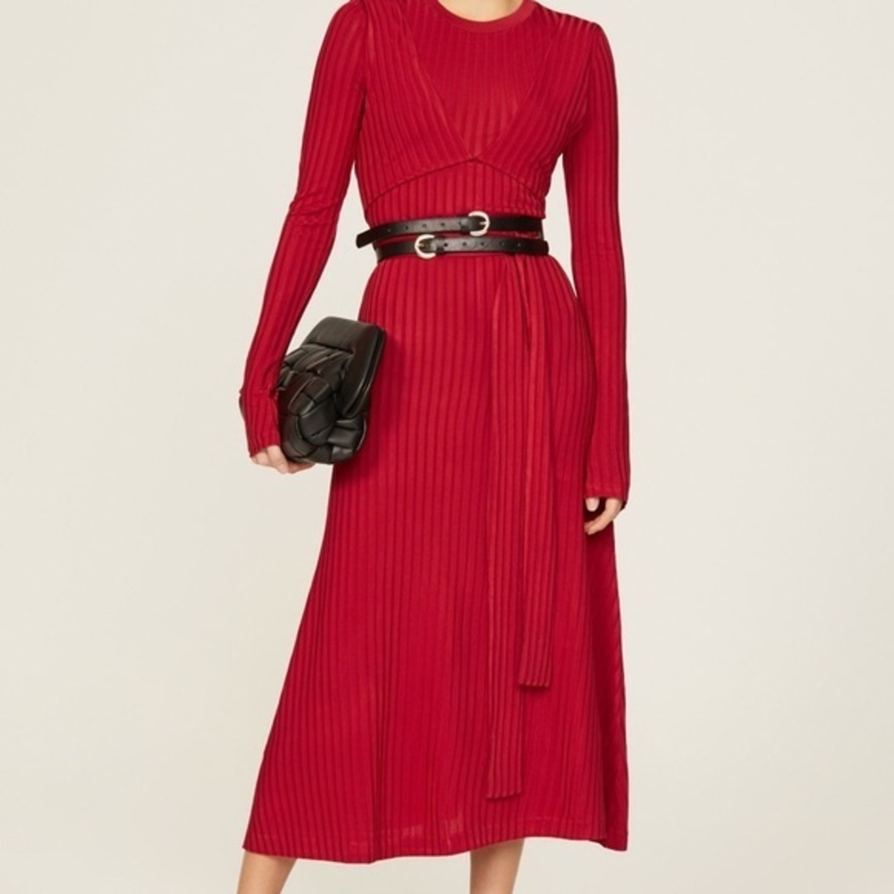 ALTUZARRA Long Sleeve Red Dress Size 46